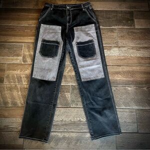 Hot Topic two tone gray denim jeans with front packets 9